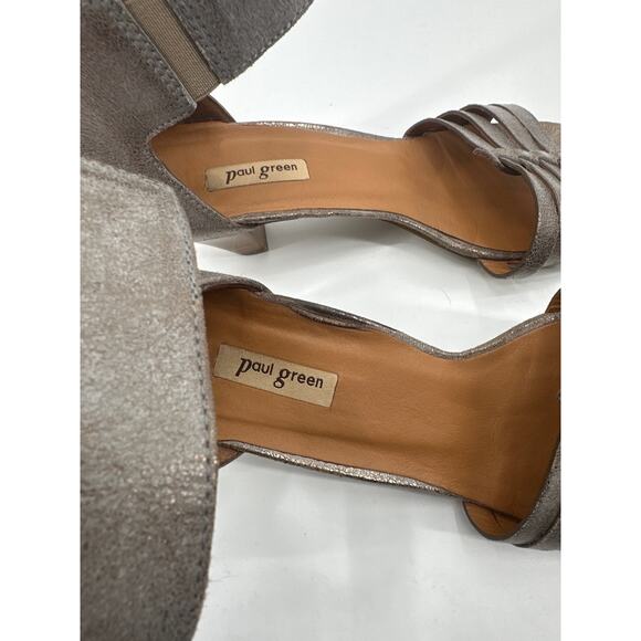 Paul Green Coco Metallic Taupe Leather Open Toe Ankle Strap Sandal UK 3.5/ US 6 - Picture 6 of 8